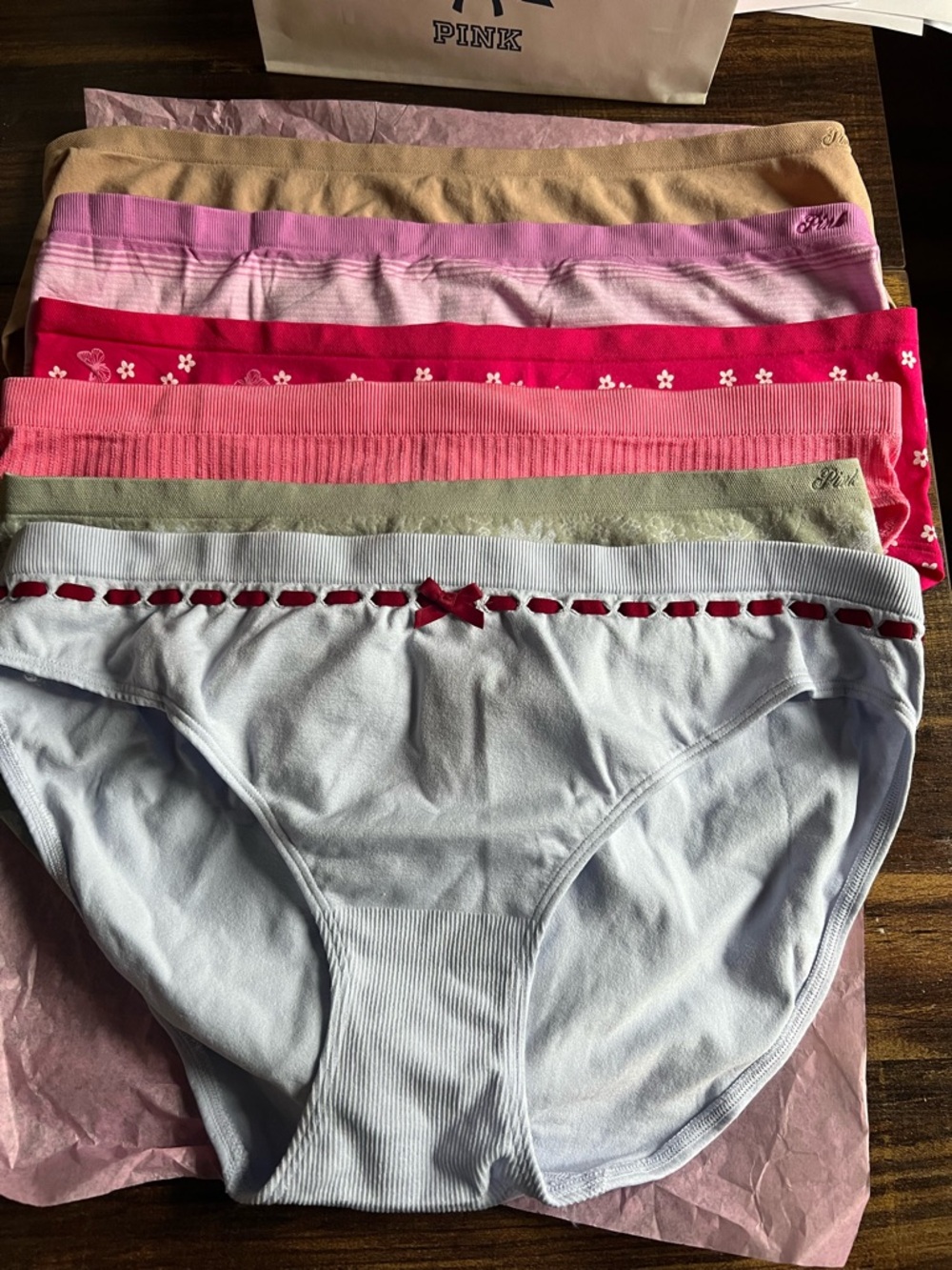Victoria's Secret PINK Assorted Pink, Green & Light Blue Bikini Panties